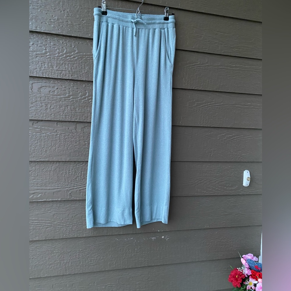 Anthropologie DRAWSTRING WAIST Wide-Leg sweatpants IN MINT GREEN, size M